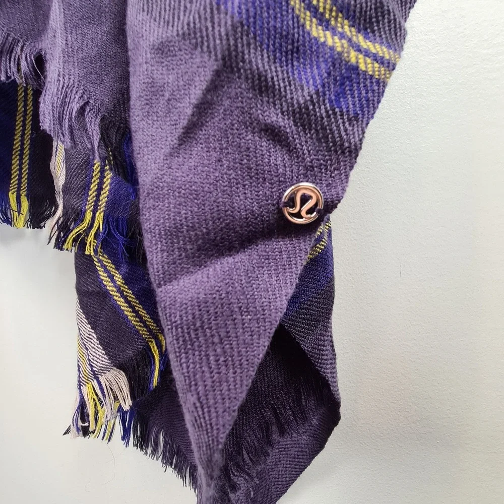 Lululemon Pranayama Scarf 100% Merino Wool‎ Nightfall Black Grape Pigment READ
